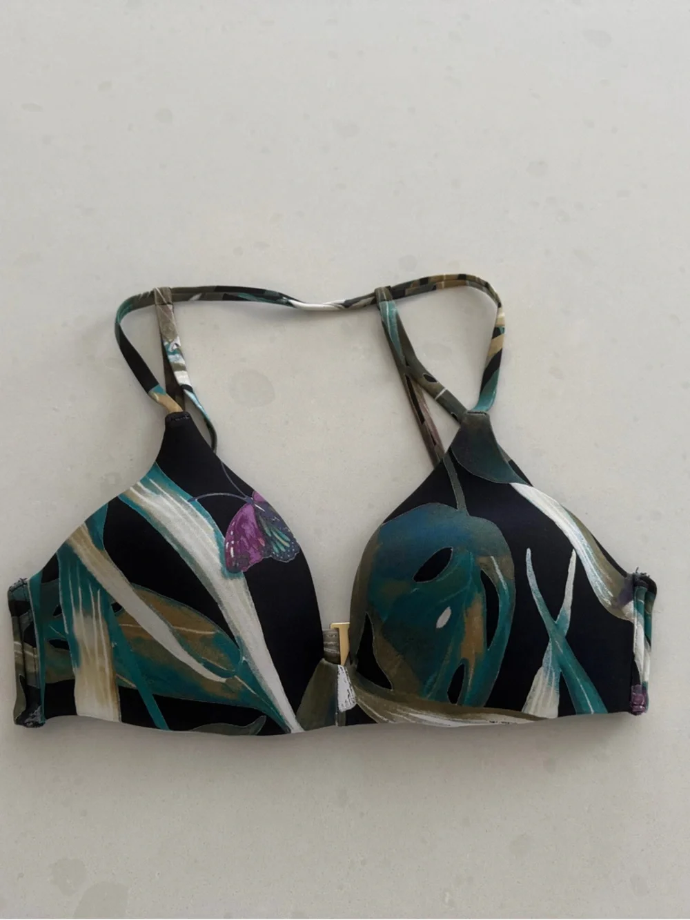 Vince Camuto Printed Molded Bikini Top Butterfly Small - Picture 3 of 5